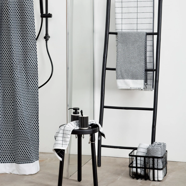 Grid Handduk 38x60 cm 2-pack Svart / Off-white