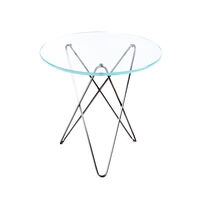 Tall Mini O Table Sidebord Ø50 cm Stål/Klart Glass