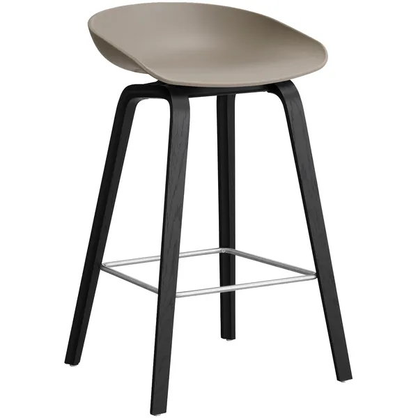 AAS 32 2.0 Barstol 65 cm Svartlakkert Eik / Khaki