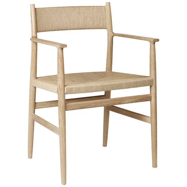 Arv Lepotuoli Kudotulla Istuimella / Selkä Valkovärjätty Tammi