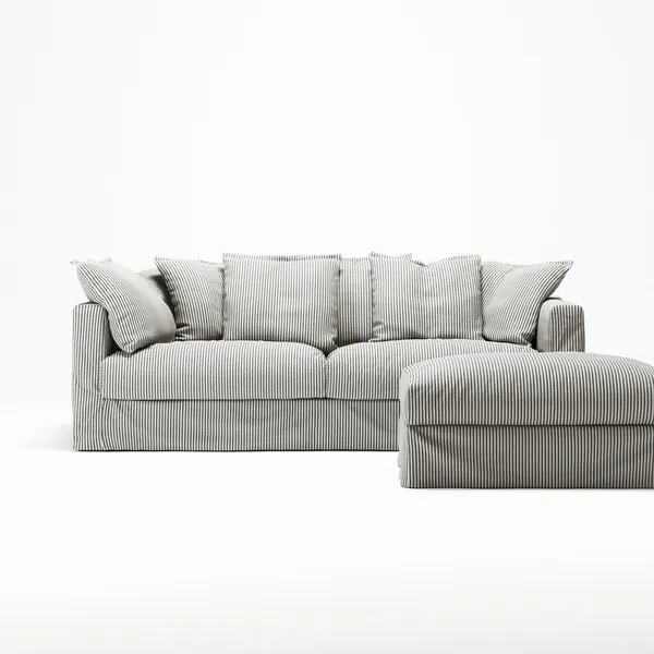 Le Grand Air Fodskammel Hør Ash Stripe