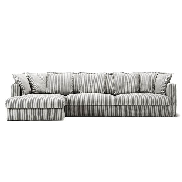 Klädsel Till Le Grand Air 3-sitssoffa Linne Divan Vänster Ash Stripe