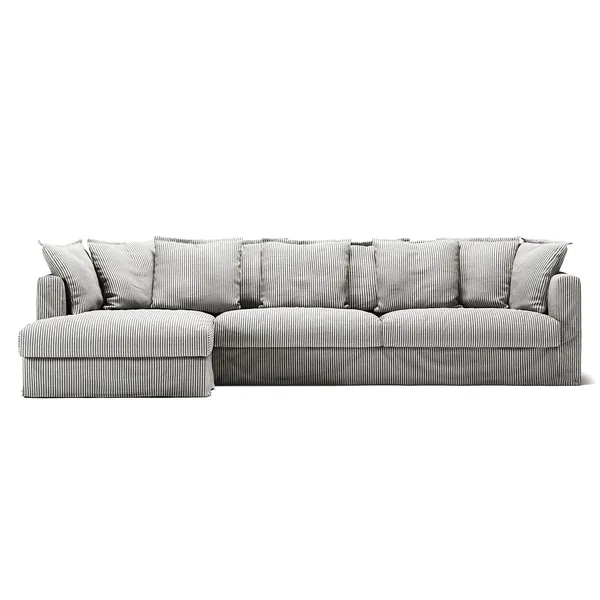 Stopning Til Le Grand Air 3-seter Sofa Lin Divan Venstre Ash Stripe