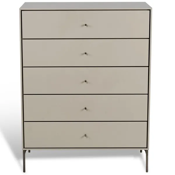 Volt Kommode 5 Skuffer Beige/Rustfrit Stål