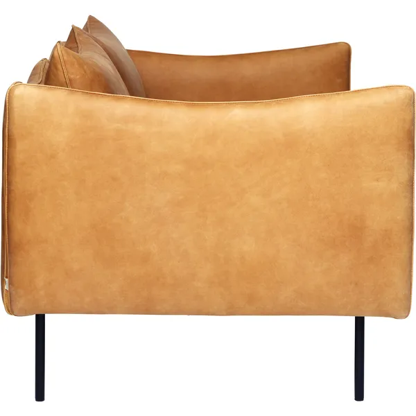 Tiki Sofa 2-Pers Sorte Ben / Læder Vintage Cognac