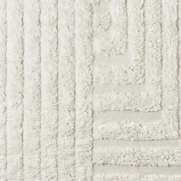 Shaggy Labyrinth Rug White