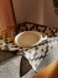 Ikat Viskestykke 50x70 cm Ink Blue / Off-