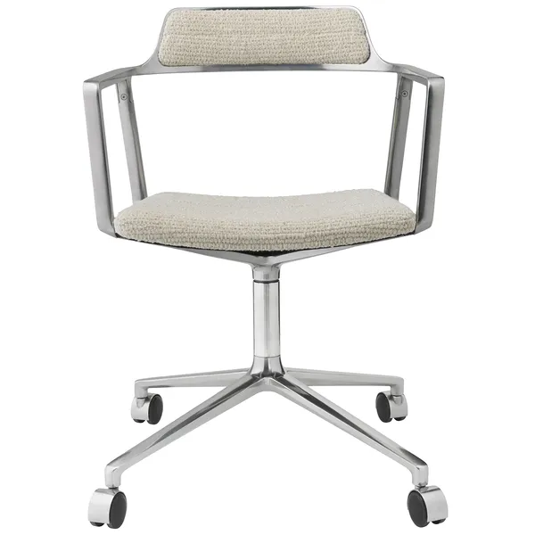 452 Swivel Chair With Wheels Wavy Off-white
