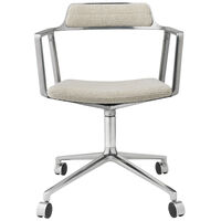 452 Swivel Chair With Wheels Wavy Off-white