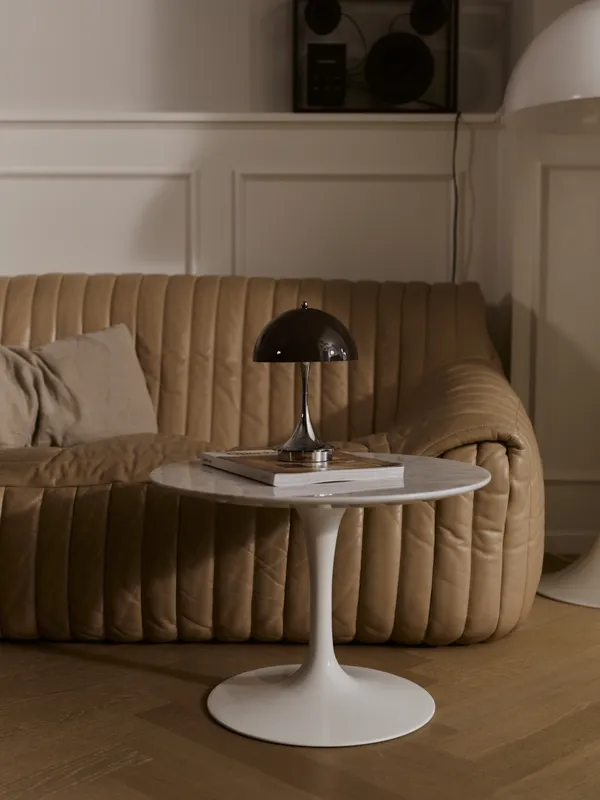 Panthella 160 Bordlampe Bærbar V3 Original Opal Brown