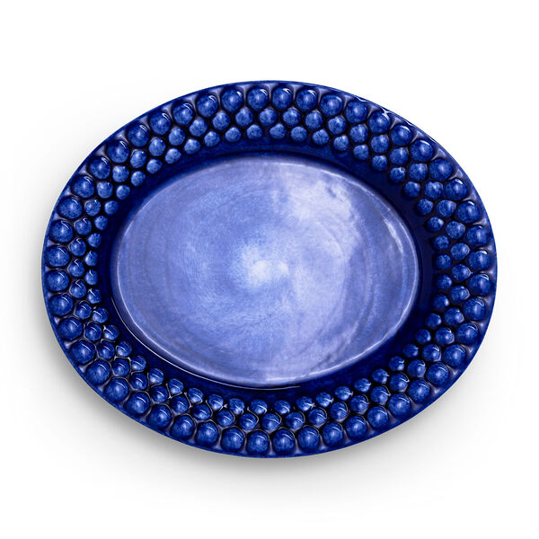 Bubbles Oval Tallerken 20 cm Blå