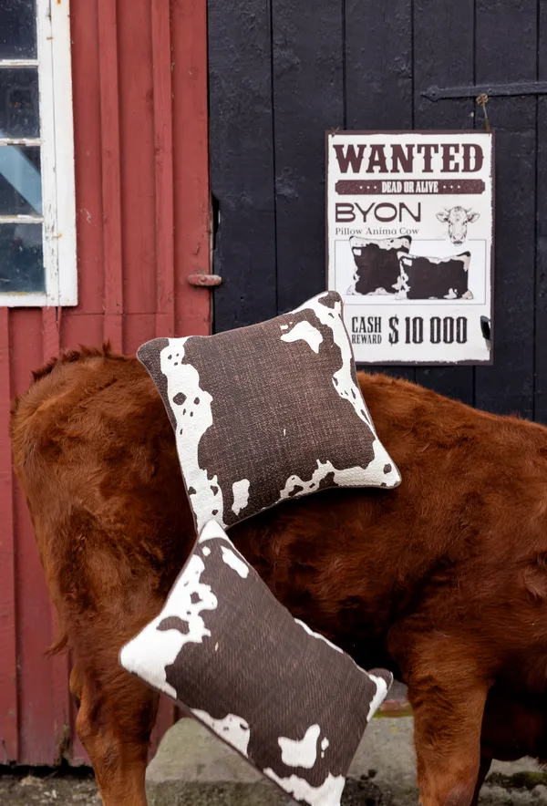 Anima Cow Pude 40x60 cm Brun