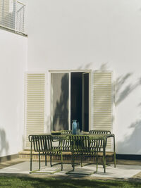 Palissade Cantilever Armchair Olive powder coated steel