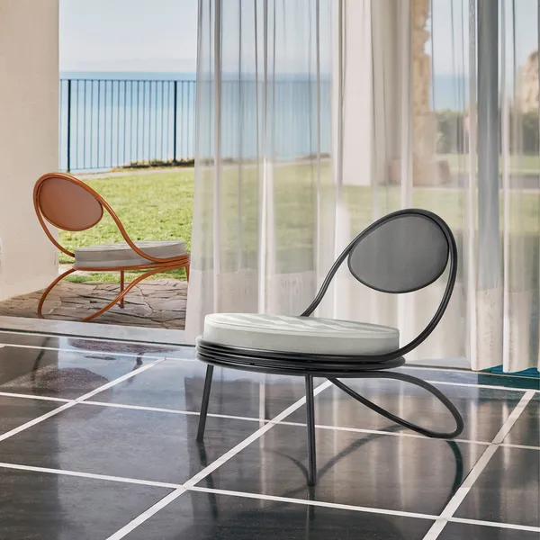 Copacabana Loungestol Sort / Leslie Stripe 020