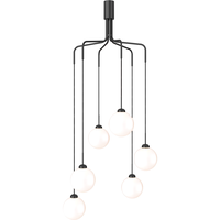 Apiales Cluster 6 Ljuskrona Satin Black / Opal