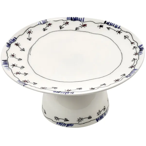 Midnight Flowers Cake Stand Small 20 cm Milk