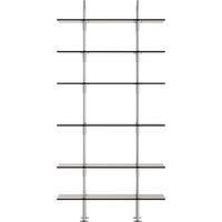 Keen Hyllesystem Med 6 Hyller 96 cm Satengpolert Rustfritt stål / Tonet Glass