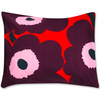 Unikko Pudebetræk 50x60 cm Hvidt / Rødt