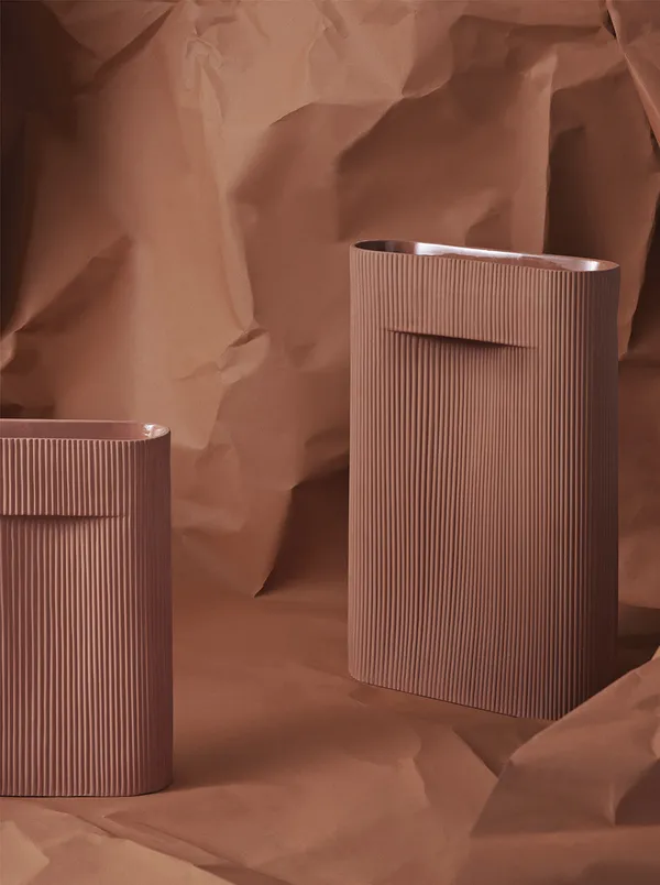 Ridge Vase 48 cm Terrakotta