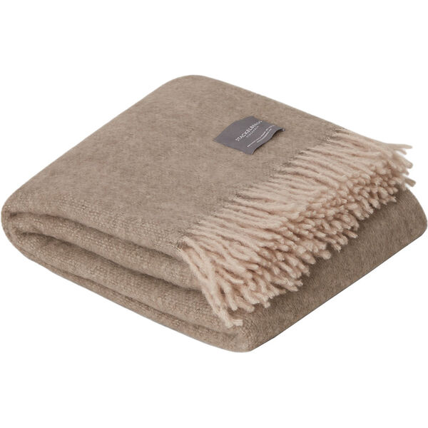 Mohair Teppe Rullet Frynse 130x170 cm Light Taupe & Brindle Melange