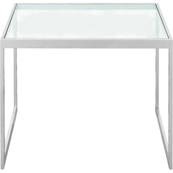 Square Sidobord 41x56x43 cm Silver Grey/Glas
