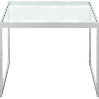 Square Sidobord 41x56x43 cm Silver Grey/Glas