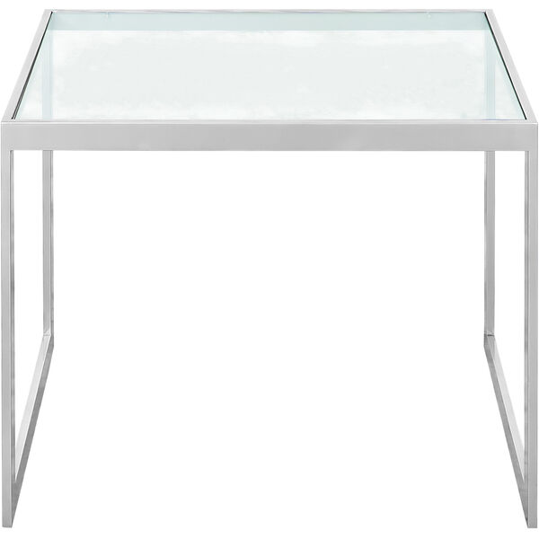 Square Sidebord 56x41x43 cm Sølvgråt/Glas