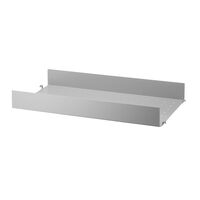 String Hylly Korkealla Reunalla Metalli 30x58 cm Harmaa