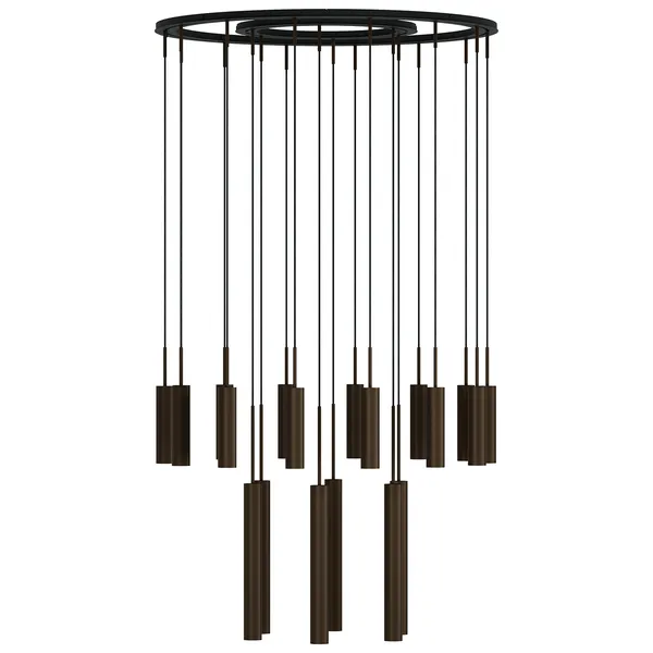 Tubulaire Lysekrone Bronzed 20 Pendler