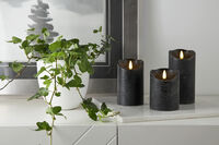Flamme Rustic LED Blockljus Svart 15 cm