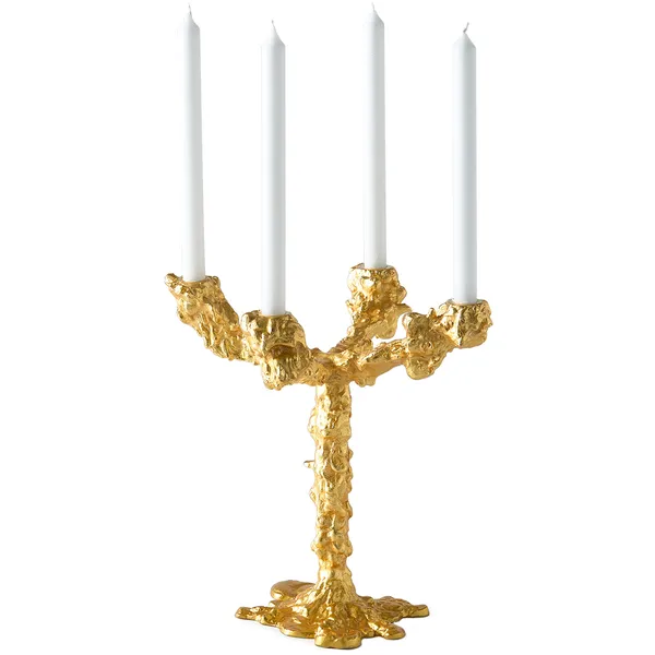 Drip Lysestage 4 Arme Guld