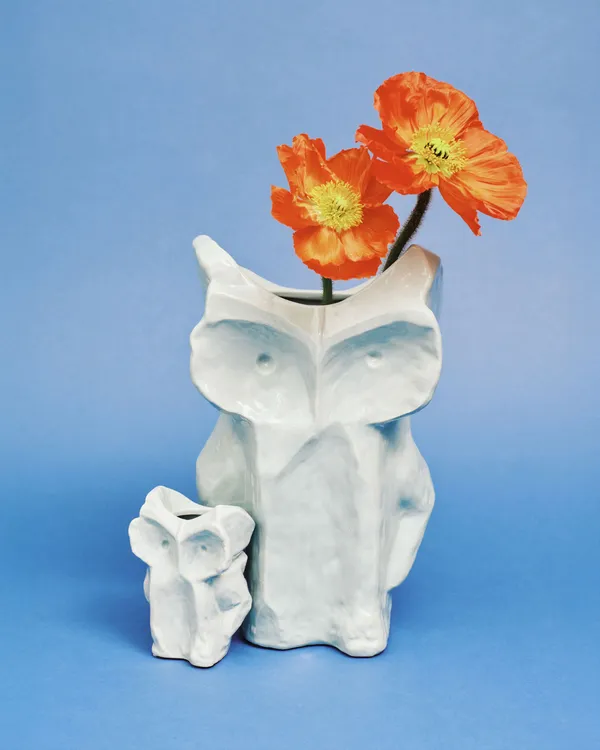 After Midnight Owl vase L Light Blue