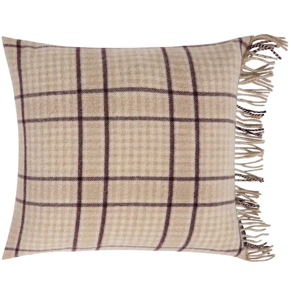Checked Tyynynpäällinen 50x50 cm Beige / Viikuna
