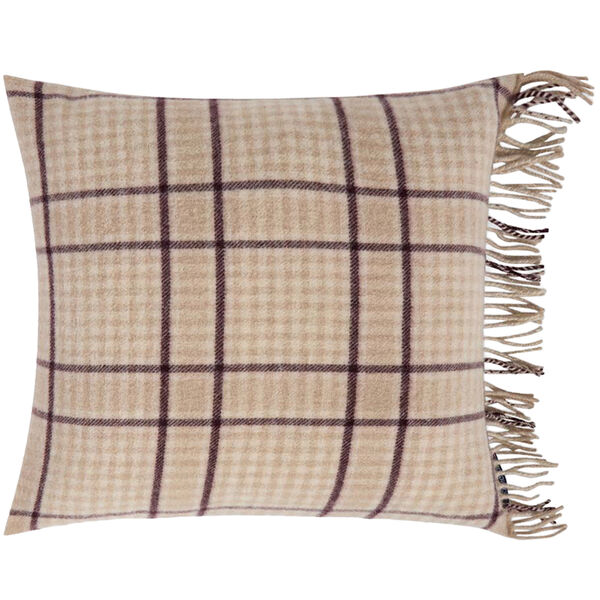 Checked Putetrekk 50x50 cm Beige / Fiken