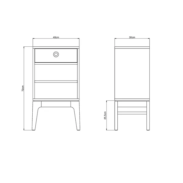 Höllviken Bedside Table Short Legs Light Grey