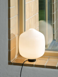 Buoy Glass Bordlampe Hvit / Soft Black 20 cm