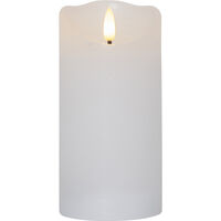 Flamme Rustic LED Blockljus Vit 15 cm