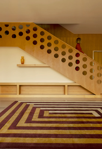 Teklan Labyrinth Uldgulvtæppe 180x270 cm Sand / Mulberry