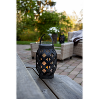 Flame Lanterne 23 cm Sort