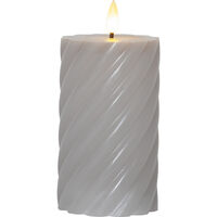 Flamme Swirl LED Bloklys 15 cm Gråt