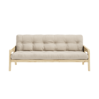 Grab Bäddsoffa Med Madrass Klarlackad / Beige