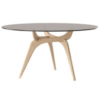 Triiio Spisebord Ø135 cm Ubehandlet Eg / Bronzeglas