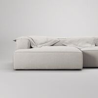 Grand 25-Sitssoffa öppet avslut Höger Minetyg Moon White