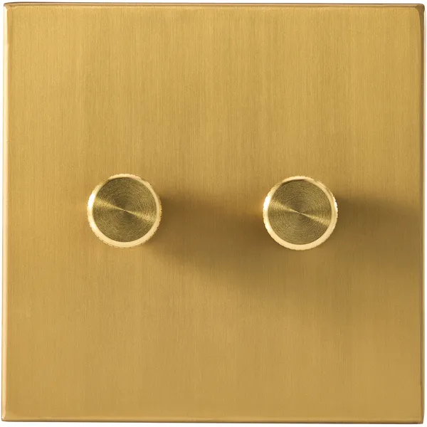 Double Rotary Wall dimmer Brass