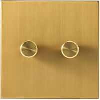 Double Rotary Wall dimmer Brass