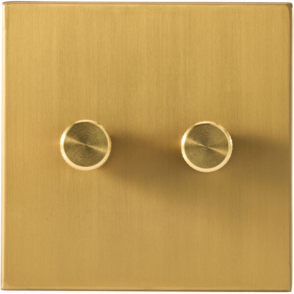 Double Rotary Wall dimmer Brass