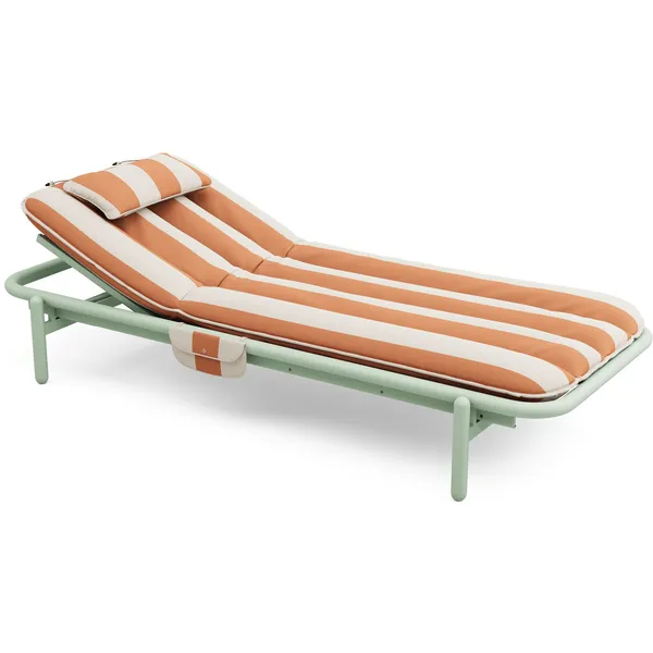Sunbun Dagbädd Outdoor Mist Green / Stripe Orange