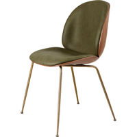 Beetle 3D Veneer Tuoli Saksanpähkinä/Brass Soft Leather Army