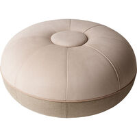 Pouf Puf Small Overdel Læder / Lysegrå