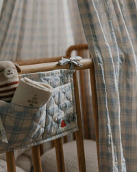 Plaid Sky Blue Sengelomme Quiltet